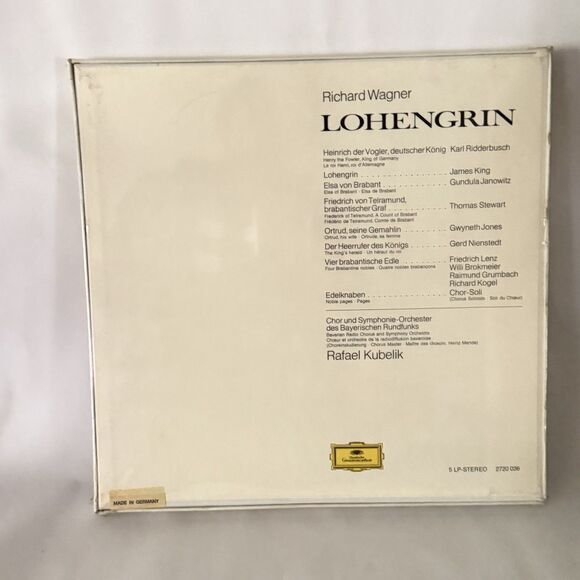WAGNER LOHENGRIN 5 LP Box Set - KUBELIK, DGG 2713005, w/ Booklet, New - Picture 2 of 9